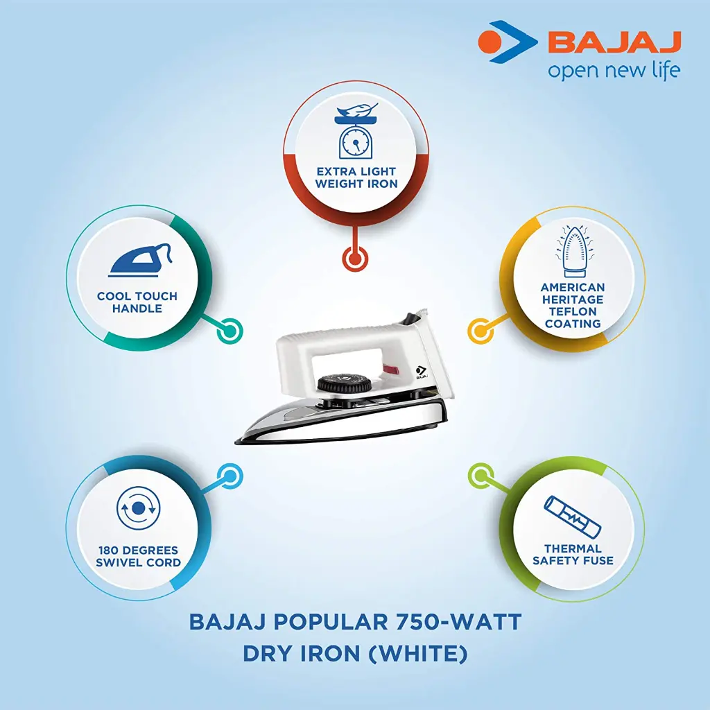 Bajaj Popular 750W Dry Iron -3.webp