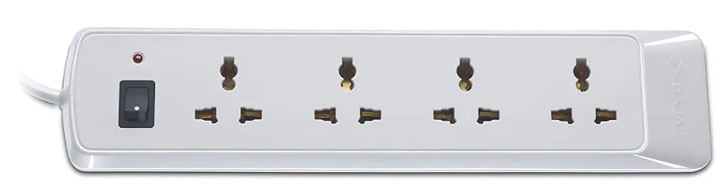 Bajaj 4-way spike and surge guard with 2-mtr cable White 4.webp