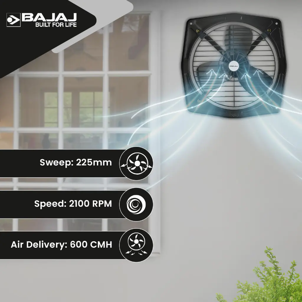 Bajaj Bahar 225mm Metallic Grey Exhaust Fan-5.webp