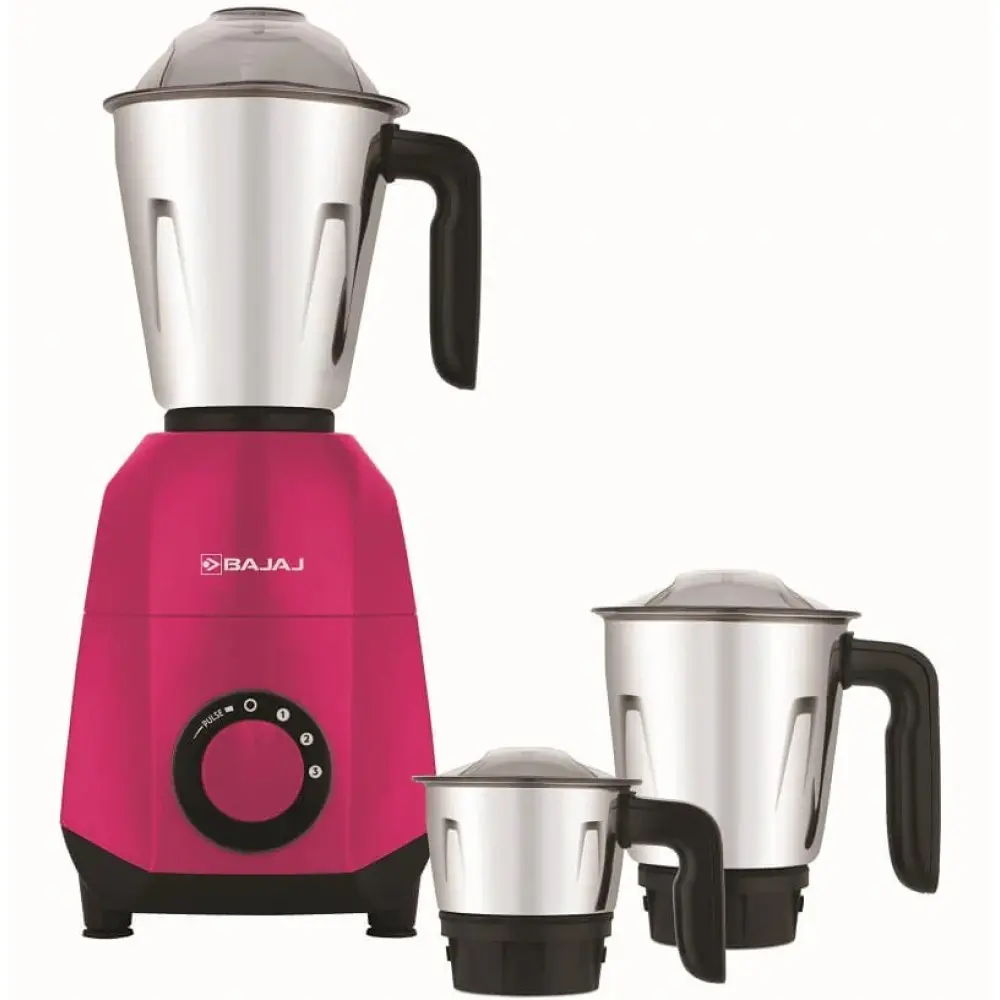 Bajaj Ninja Series QUARTZ 750-Watts Mixer Grinder (3 Jars, Garnet Pink)