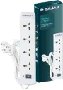 Bajaj 4 Way Spike and Surge Guard | 5 Meter Long Cable | 3-Pin Universal Sockets | Fire Retardant Cable