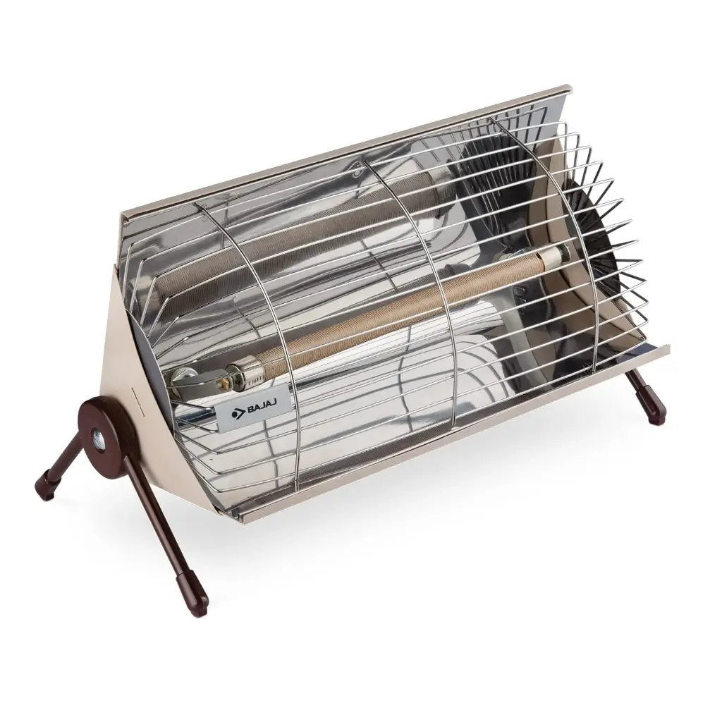 Bajaj Minor Radiant Room Heater For Home|1000 Watts Pedestal Heater For Winter|Electric Heater For Room|Stainless Steel Heat Reflector|Nickel Chrome Plated