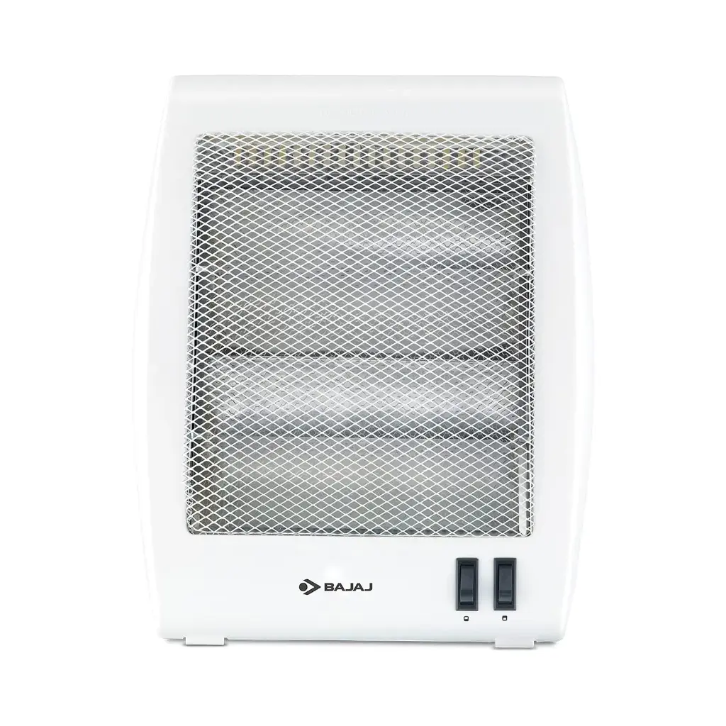 Bajaj RHX-2 Halogen Heater | 2 Heat Settings-400W/800 Watts | Noiseless Operation | Room Heater For Winter | 2-Yr Warranty By Bajaj | White