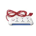 Goldmedal i-Strip LED High Grade Spike Guard (White and Red) – 6 Outlet International Socket, master Switch, 3-pin 2 meter Cable, Indicator with Surge Protector for Home & Office